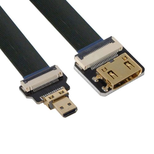 Cyfpv Câble Micro Hdmi Vers Mini Hdmi Cyfpv Mini Hdmi Femelle Vers Micro Hdmi Extension Mâle Câble Plat Fpc 1080P Pour Fpv Hdtv Multicopter Photographie Aérienne[Hero1752]