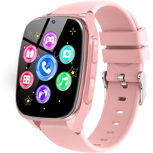 Meimieshop-Montre Connectée Enfant-Smartwatch Telephone Fille Garçon Avec Appel Sos Jeux Podometre Appareil Photo Musique Reveil Livres Audio,Smart Watch Intelligente Pour Enfants 3-12 Ans(Rose)