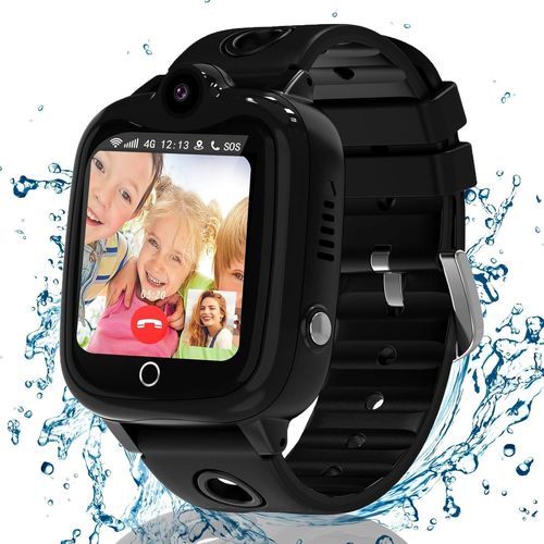 Meimieshop-Montre Connectée Enfant 4g,Montre Gps Enfant Tracker Avec Appel Vidéo Sos Caméra Étanche Ip68 Mode Classe Jeux Réveil,Montre Telephone Avec Sim Cadeau Pour Filles Et Garçons