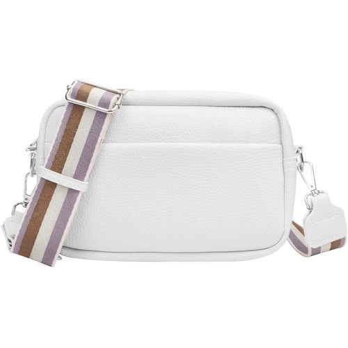 meimieshop-Petit Sac Bandoulière Femme,Sac À Main Femmes Bandoulières Cuir Pu,Portefeuilles Téléphone Pochette Avec Réglables Bandoulière Multi-Poches Portable Sacoche(Blanc)