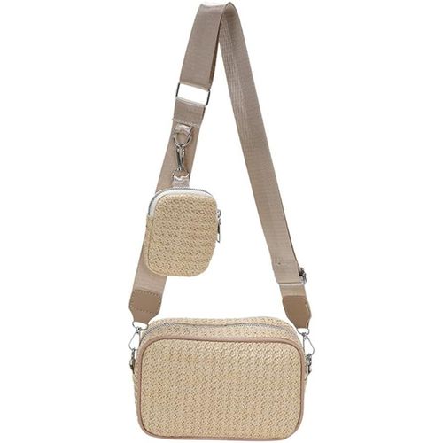 meimieshop-Sac A Main Femme En Paille Petit Bandoulieres Tissés Pochette Telephone Portable Été Sacoche Avec Sangle Réglable Et Amovible Pour Mariage Plage Parti