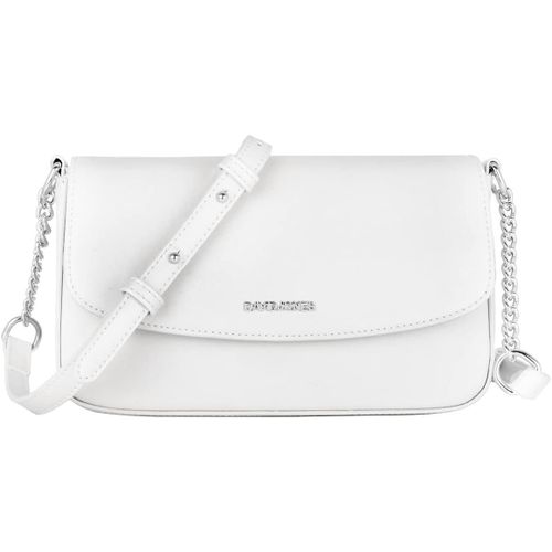 meimieshop-Petit Sac Bandoulière Femme-Pochette Téléphone Portable Cuir Pu Rigide-Sac À Main Porté Epaule Portefeuille-Besace Rectangle Sacoche Soirée Shopping Ville Mode-Blanc