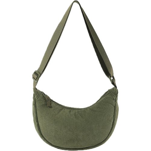 meimieshop-Sac Banane Femme Velours Côtelé,Sac À Demi-Lune En Velours Côtelé,Sac Demi Lune Velours Moon Bag,Crescent Sac À Bandoulière Casual Porté Épaule Besace Ajustables