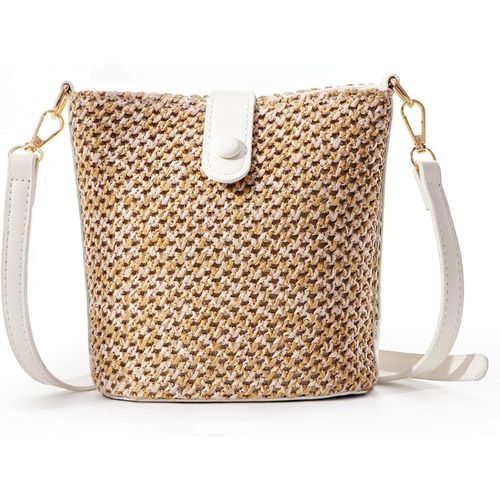meimieshop-Sac À Bandoulière En Paille Pour Les Femmes Sacs À Épaule En Rotin Plage D'Été En Paille Tissée À La Main Pochette