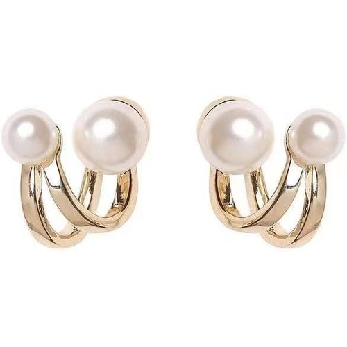 Meimieshop-Boucles D'oreilles Boho En Perles Boucles D'oreilles En Perles Or Boucles D'oreilles En Perles Vintage Rétro Boucles D'oreilles En Perles Classiques Bijoux Pour Femmes Et Filles