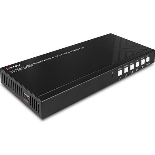 LINDY Extender - Prolongateur audio/vidéo - émetteur - RS-232, HDMI, DisplayPort, HDBaseT - plus de CAT 6 - 5 ports - jusqu'à 70 m