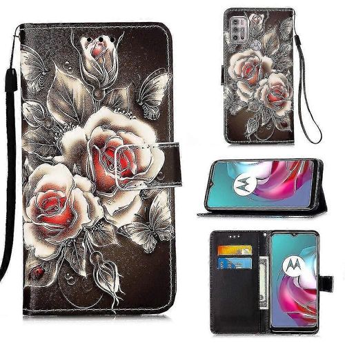 Compatible Avec Motorola Moto G10 / G10 Power Case En Cuir Couvrette De Portefeuille Avec Porte-Plans De Cartes Mod¿¿Le De Kickstand - Rose
