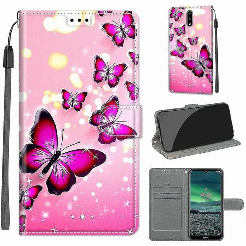 Nokia 2.3 Case Mobile Magn¿¿Tique Pink Butterfly