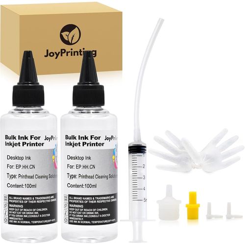 YEMAESRE-2X 100Ml Kit De Nettoyage Des Têtes D'Impression Avec Seringues 5 Ml Nettoyeur De Buse Pour Canon Brother Inkjet Imprimante Kit De Nettoyage De La Tête Solution 200 Ml