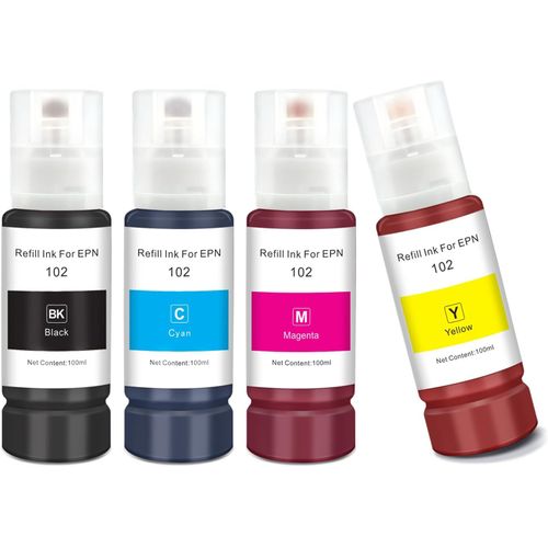 YEMAESRE-Lot De 102 Cartouches D'Encre Compatibles Avec Et-2850 Et-4850 Et-3850 Et-2856 Et-2750 Lot De 102 Cartouches D'Encre Compatibles Avec Epn Ecotank Et-4856 Et-15000 Et-4700 Et-3750