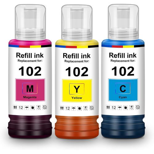 YEMAESRE-Encre E102 Compatible Pour E102 Multipack Couleur Bouteille Cartouche Compatible Pour Ecotank Et-2856 Et-3850 Et-4850 Et-2850 Et-15000 Et-4856 Et-2851 Et-2750 Et-4750 Et-4700