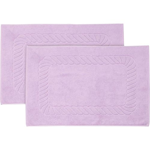 Lot De 2 Tapis De Bain, Tapis De Douche, 50x70 Cm, Coton, Violet