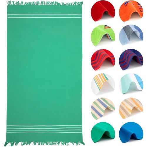 Lightweight Pareo Motril Green 90 X 170 Cm ¿ Cotton Beach Fouta ¿ Quick Dry, Compact And Soft ¿ Ideal For Travel, Swimming Or Summer ¿ Made In Portugal