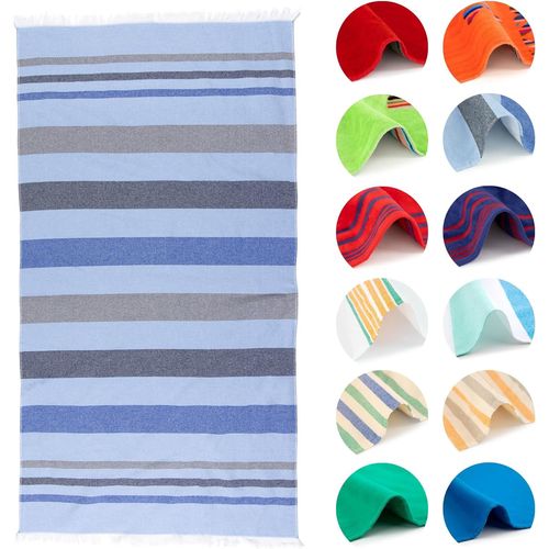Lightweight Pareo Sada Navy Blue 90 X 170 Cm \ Cotton Beach Fouta \ Quick Dry, Compact And Soft \ Ideal For Travel, Swimming Or Summer \ Made In Portugal