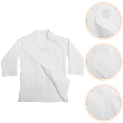 Blanc - Blouse De Laboratoire Pour Enfant, Costume Imbibé Réutilisable, Jolis Vêtements Cosplay, Tenue Lavable, Robes Pour Tout-Petits