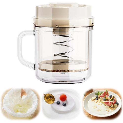 asas456-Yaourt Grec,Yaourt Maker Séparateur De Lactosérum Avec Tamis En Maille En Acier Inoxydable Et 6 Paquets De Sacs À Mailles Fines,Yaourtière Pour Filtrer Le Jus,Le Lait Et Le Fromage Frais