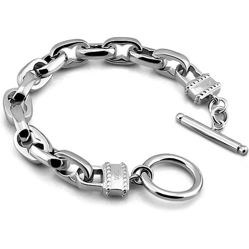 Asas456-Bracelet Massif En 925 Argent Largeur 10.5mm 9mm Pour Homme Femme,Gourmette 7"" 7.5"" 8"" 8.5"" 9"" 9.5"" 10"" Rolo Chaîne Maille D'ancre Carrée Bijou Moderne Pour Punk Hip Hop Accessoire