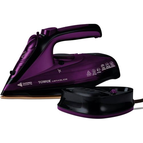 asas456-Fer À Repasser Vapeur-Fer À Repasser Sans Fil Avec Semelle En Céramique Et Fonction Vapeur Variable,Violet