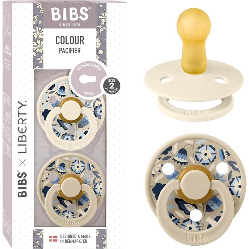 Colour Liberty Tétine. Lot De 2 Sucettes. Sans Bisphénol A, Téterelle Ronde. Latex De Caoutchouc Naturel, Fabriqué Au Danemark, Taille 2 (6-18 Mois), Bobo Ivory Mix