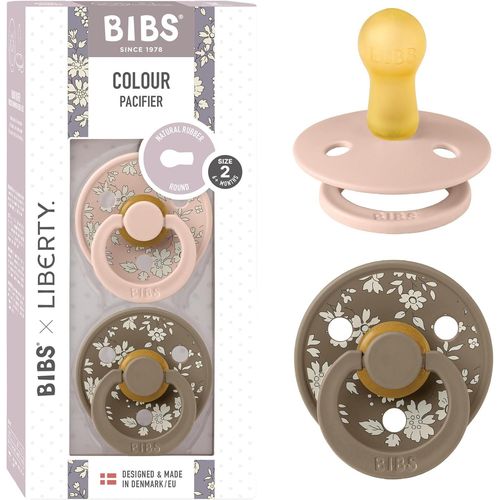 Colour Liberty Tétine. Lot De 2 Sucettes. Sans Bisphénol A, Téterelle Ronde. Latex De Caoutchouc Naturel, Fabriqué Au Danemark, Taille 2 (6-18 Mois), Capel Blush