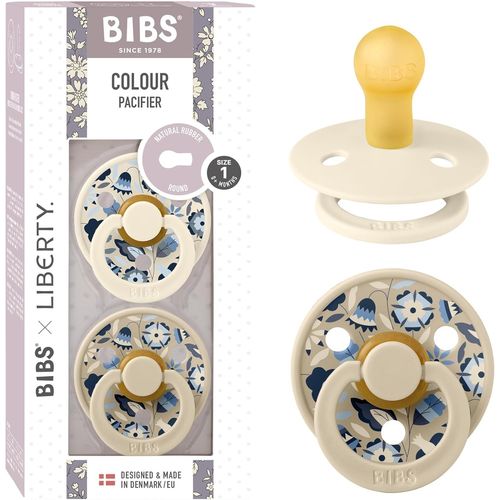 Colour Liberty Tétine. Lot De 2 Sucettes. Sans Bisphénol A, Téterelle Ronde. Latex De Caoutchouc Naturel, Fabriqué Au Danemark, Taille 1 (0-6 Mois), Bobo Ivory Mix