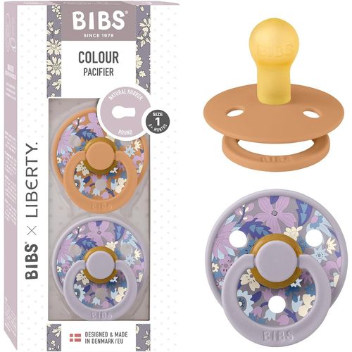 Colour Liberty Tétine. Lot De 2 Sucettes. Sans Bisphénol A, Téterelle Ronde. Latex De Caoutchouc Naturel, Fabriqué Au Danemark, Taille 1 (0-6 Mois), June Blossom Pumpkin Mix
