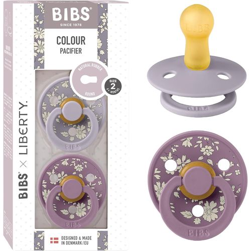 Colour Liberty Tétine. Lot De 2 Sucettes. Sans Bisphénol A, Téterelle Ronde. Latex De Caoutchouc Naturel, Fabriqué Au Danemark, Taille 2 (6-18 Mois), Capel Fossil Grey