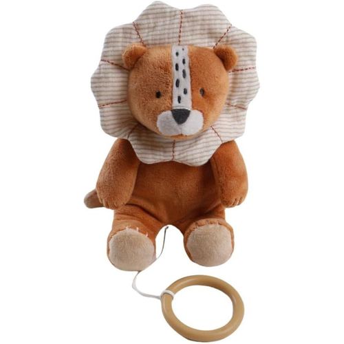 - Mini Peluche Musicale Babou - Doudou En Veloudoux + Anneau En Bois - Éveil Musical - Cadeau Bébé