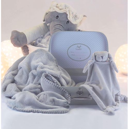 | Cadeaux Originaux Pour Les Nouveau-Nés | Couverture De Canastille Pour Bébé Et Doudou | 3-6 Mois (Gris)