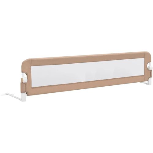 Barrière De Sécurité De Lit Enfant Rail De Lit Pliable Barrière De Protection Bébé Chambre À Coucher Taupe 180x42 Cm Polyester