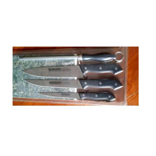 Couteaux De Cuisine Et Aiguiseur Affuteur Ustensiles Art Table Cuisiner Coupant Tranchant Qualite Superieur Pratic Couverts Service Acier Inoxydable Fleischmesser Lames Stainless Steel Rostfrei Utilit