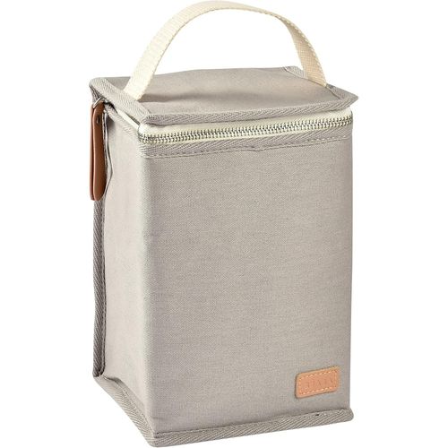 , Pochette Repas Bébé Isotherme, Rangement Biberons Grand Format, Grande Capacité, Transporte Repas Complet, Matière Souple, Pliable, Tissu Imperméable, Gris Perle