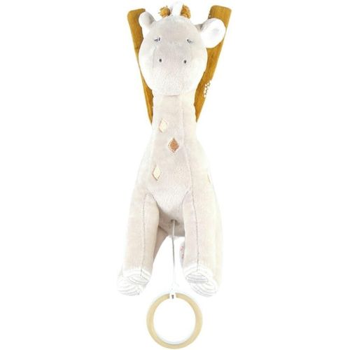 - Mini Peluche Musicale Tiga - Doudou Tiga Mini En Veloudoux + Anneau En Bois - Éveil Musical - Cadeau Bébé