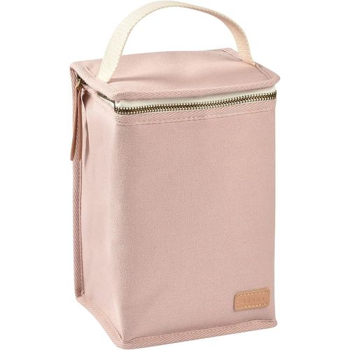 , Pochette Repas Bébé Isotherme, Rangement Biberons Grand Format, Grande Capacité, Transporte Repas Complet, Matière Souple, Pliable, Tissu Imperméable, Rose Poudré