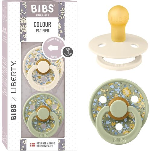 Colour Liberty Tétine. Lot De 2 Sucettes. Sans Bisphénol A, Téterelle Ronde. Latex De Caoutchouc Naturel, Fabriqué Au Danemark, Taille 1 (0-6 Mois), Elo