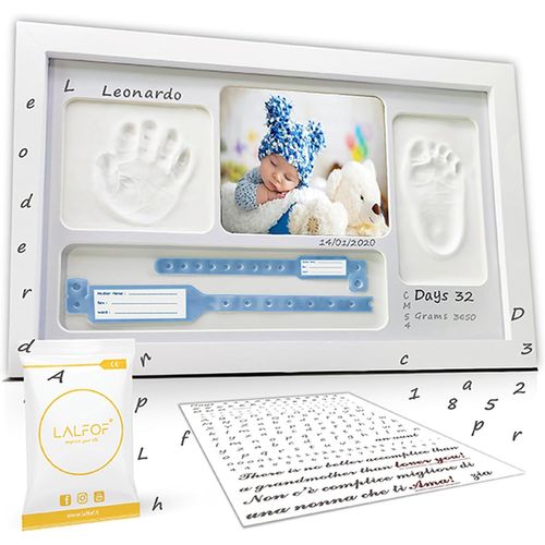 Kit Empreinte Bebe Avec Cadre Empreinte Main Pied Bebe. Cadeau Naissance Garcon. Cadre Empreinte Bébé Avec Nom. Kit Empreinte Chien. Cadeau Bebe. Kit Empreinte Chat Puericulture Bébé
