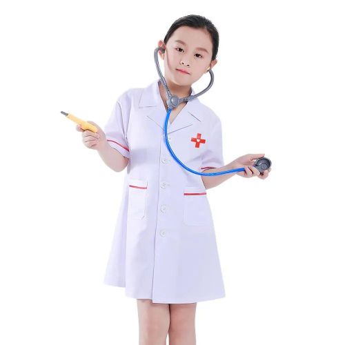 Blanc - Costume De Docteur Pour Enfants, Ensemble Kiev Illage, Manteau Blanc, Uniforme D'infirmière, Costume D'halloween, Accessoires De Cosplay Pour Enfants