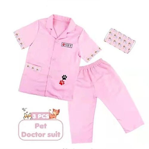 Vétérinaire-Rose - Costume De Docteur Pour Enfants, Ensemble Kiev Illage, Blouse De Laboratoire, Cosplay Pour Tout-Petits, Uniformes D'ingénierie Vétérinaire