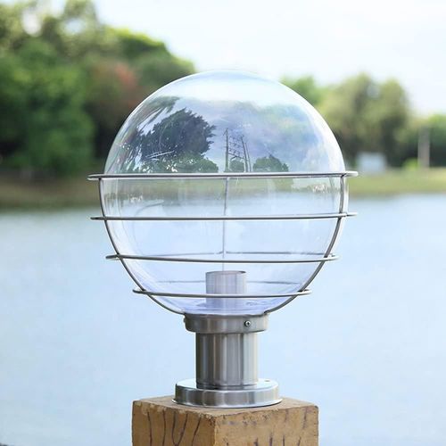 Lampadaire Boule, Lumière De Colonne De Pay De Boîtier Tête De Mur, Lanterne De Stigmatisation Extérieure Étanche En Acier Inoxydable De Porte De Villa, Pour Jardin De Base E27, Luminair