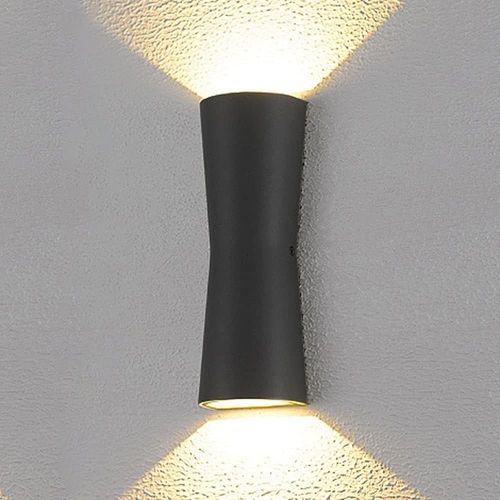 Applique Murale D'éclairage Haut Et Bas, Applique Murale Extérieure Pour Porche, Applique Murale En Aluminium Moulé Sous Pression Noir Avec Abat-Jour En Verre Ultra-Mince, Lampes D'éclairage De Coulo