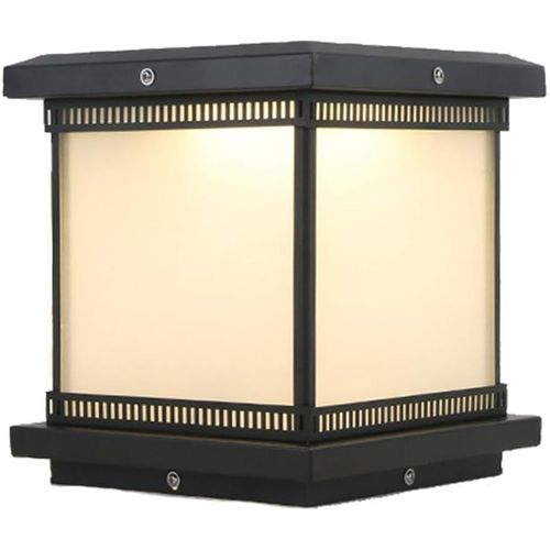 Lampadaire Carré Minimaliste Blanc, Lampe D'extérieur À Colonne, Style Chinois Vintage, Lampe De Table À Pilier, Luminaire De Jardin Moderne, Cour, Clôture, Terrasse, Éclairage Pay R(Light