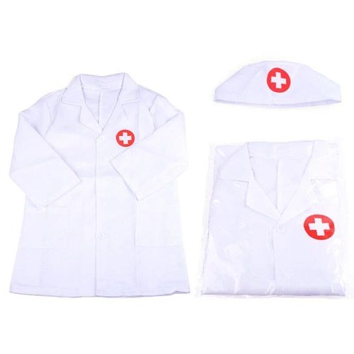 Blanc - Costume D'infirmière Médecin Pour Enfants, Manteau De Fête D'halloween, Robe Blanche, Uniforme D'infirmière