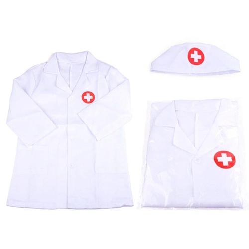 Pk - Costume D'infirmière Médecin Pour Enfants, Manteau De Fête D'halloween, Robe Blanche, Uniforme D'infirmière