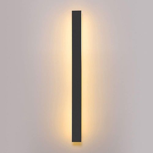 Applique Murale Longue Noire Créative, Applique Murale Rectangulaire À Led Avec Abat-Jour En Acrylique, Rondelles Murales À Bande Étanche Extérieure Pour Porche, Salon, Mur Extérieur Près De La Pisci