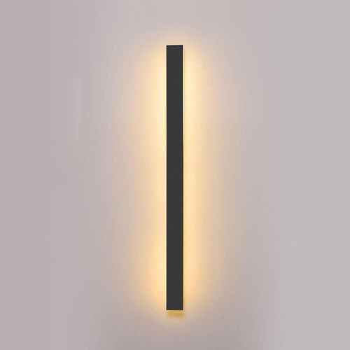 Applique Murale Longue Noire Créative, Applique Murale Rectangulaire À Led Avec Abat-Jour En Acrylique, Rondelles Murales À Bande Étanche Extérieure Pour Porche, Salon, Mur Extérieur Près De La Pisci