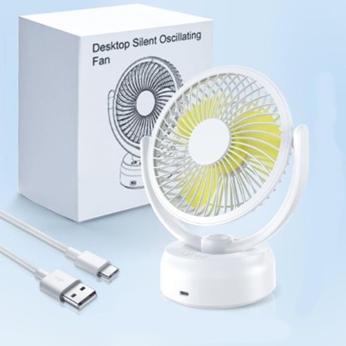 ERSHI-Ventilateur de Bureau Rechargeable, Ventilateur de Table, 3 Vitesses, Ventilateur Silencieux et Puissant, Mini Ventilateur P[1
