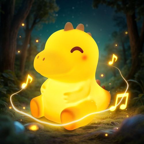 Ershi-Dinosaur Veilleuse Pour Enfants, Veilleuse En Silicone À Intensité Variable Pour Enfants Avec 4 Bruits Blancs[1184]