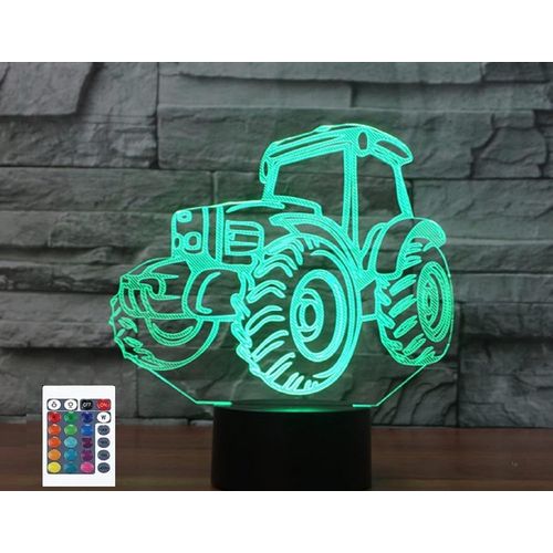 Ershi-Télécommande 3d Tracteur 16 Couleurs - Illusion De Veilleuse En Acrylique Led - Lampe De Chevet Pour Chambre D'enfant - Déco[1