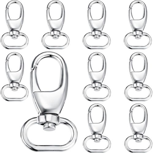 ERSHI-10 Pièces porte-clés avec anneaux en D,porte clef,porte clé,anneaux porte clé,attache porte clé,Fermoirs Mousqueton,mousquet[3