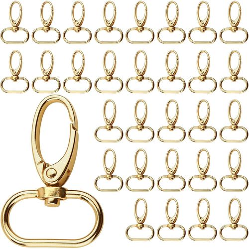 Ershi-Lot De 35 Porte-Clés Avec Anneau En D, Fermoir Pivotant, Crochet Mousqueton, Homard Et Porte-Clés Pivotant À 360 °, Mousquet[3